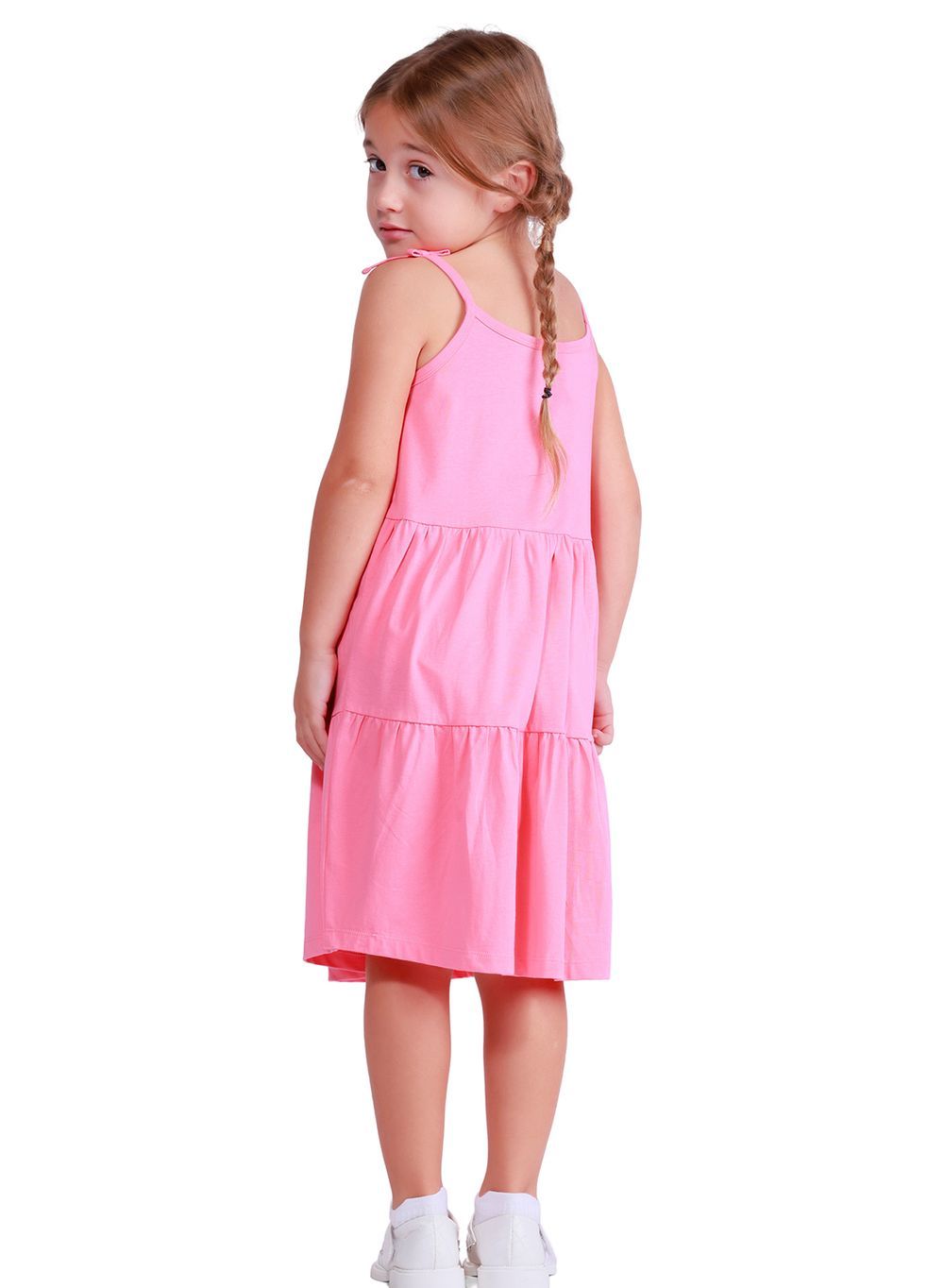 Nuego - Girl's Tiered Midi Dress - Pink