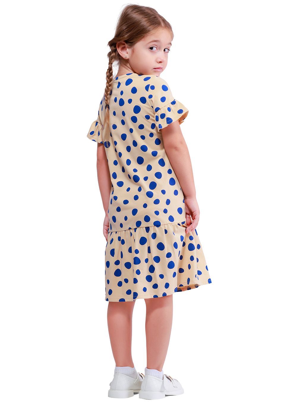 Nuego - Girl's Polka Dot Midi Dress - Brown