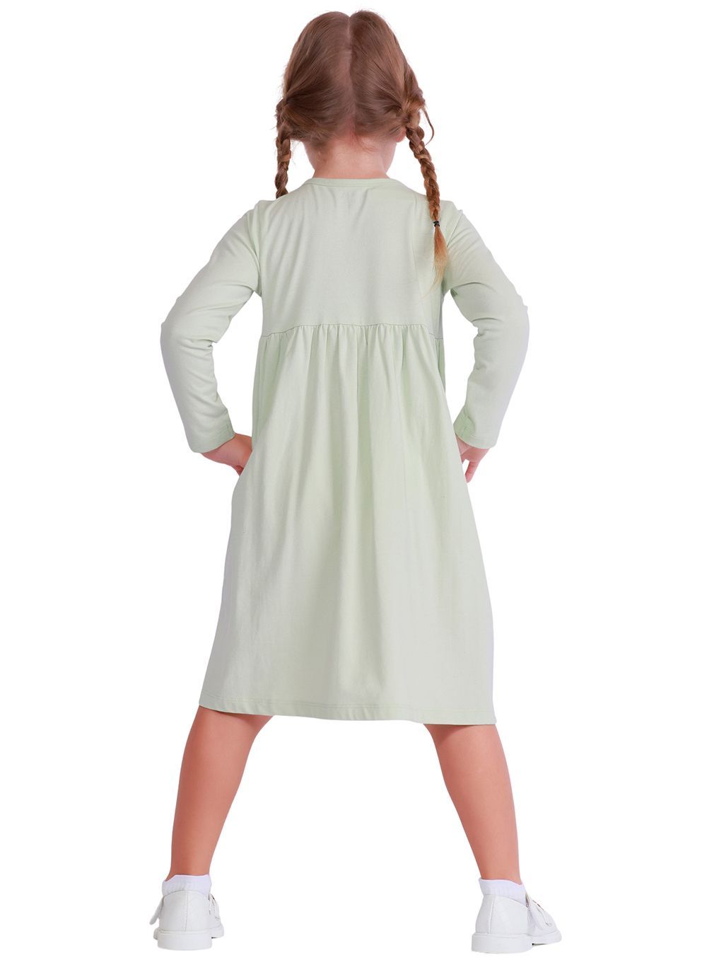 Nuego - Girl's Long Sleeve Midi Dress - Green