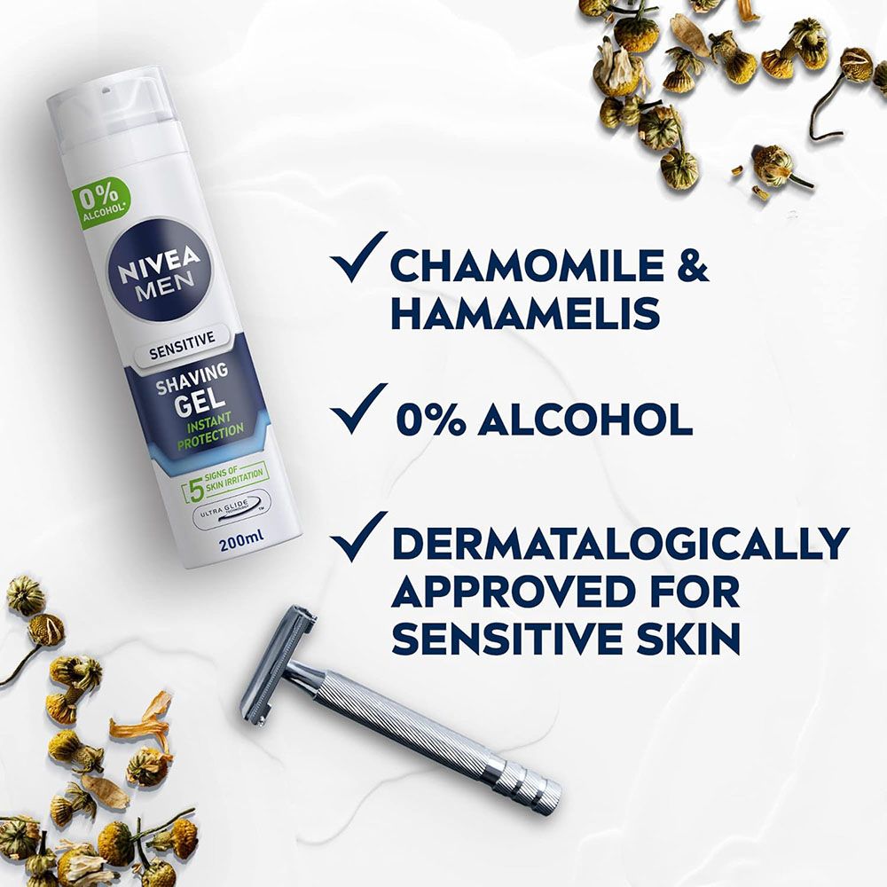 Nivea - Men Shaving Gel - Chamomile & Hamamelis - 200 ml