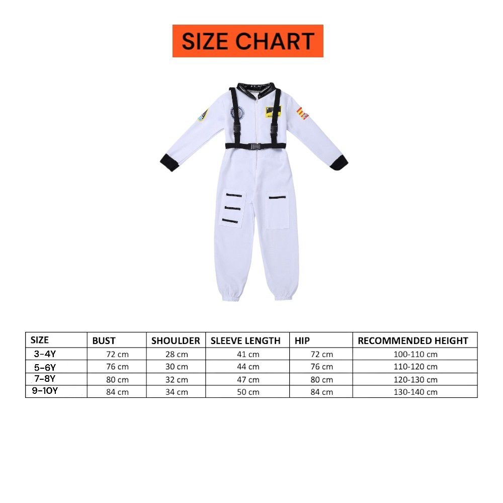 Doodle Kiddo - Kids Astronaut Costume - White