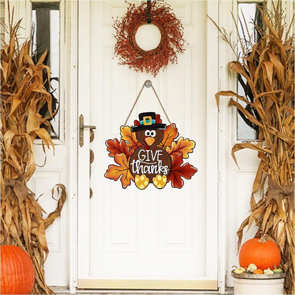 Doodle Kiddo - Thanks Giving Turkey Door Sign Decoration - 11-Inch