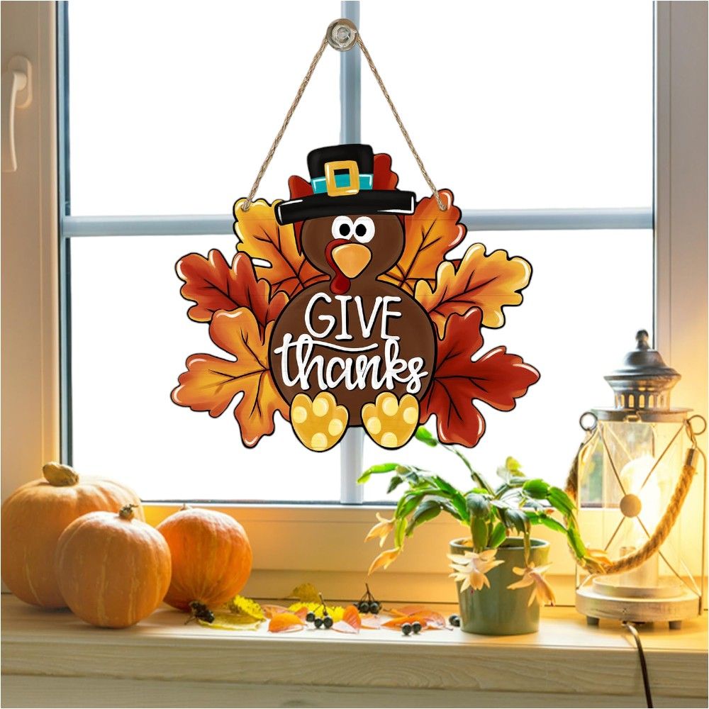 Doodle Kiddo - Thanks Giving Turkey Door Sign Decoration - 11-Inch