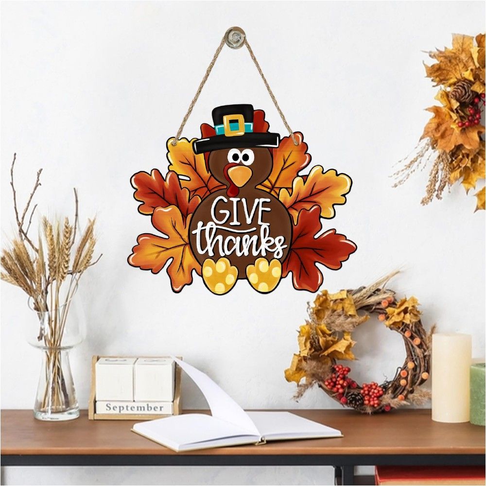 Doodle Kiddo - Thanks Giving Turkey Door Sign Decoration - 11-Inch