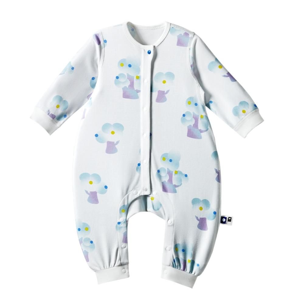 Babycare - Baby Sleep And Play Footed Onesie - Bubble Tree - Blue