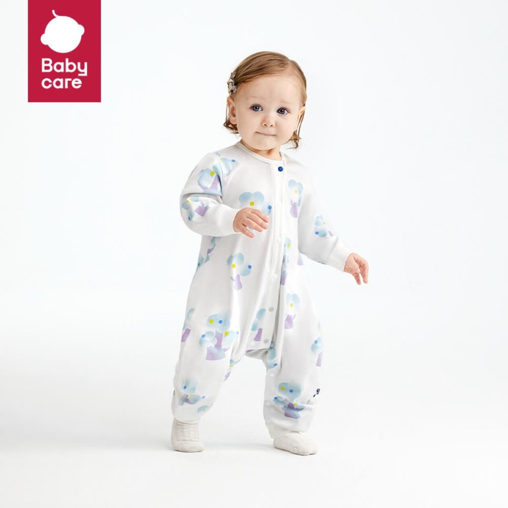 Babycare - Baby Sleep And Play Footed Onesie - Bubble Tree - Blue