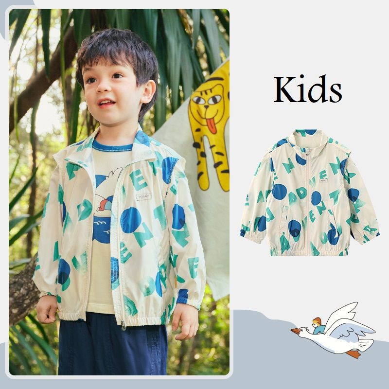 Babycare - Kids Alphabet Printed Sunproof Jacket - Blue