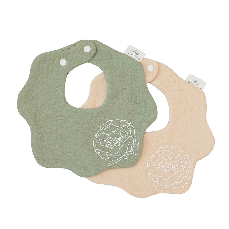 Pioen Baby - Cotton Bib - Flower - 2 Pcs