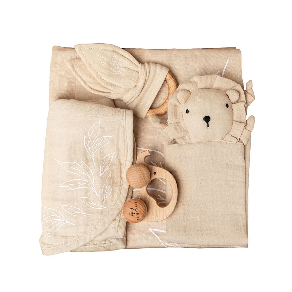 Pioen Baby - Baby Organic Cotton Gift Set - Beige - Pack of 5