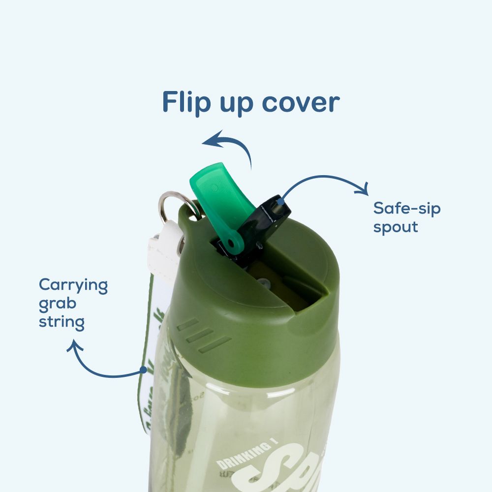 Hydrobrew - Water Bottle with Grab String 800ml - Green