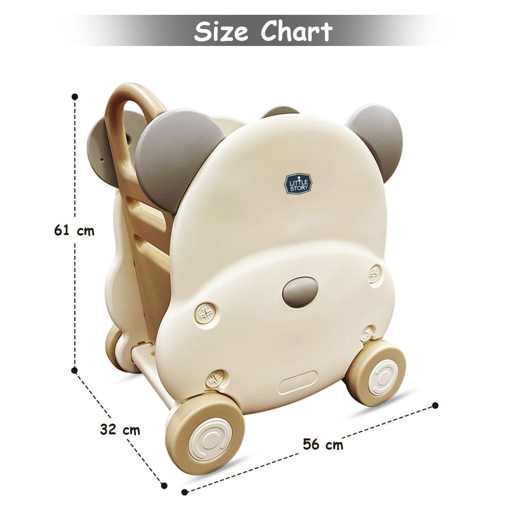 Little Story - Kids Portable Toy Storage And Shopping Cart - Bear