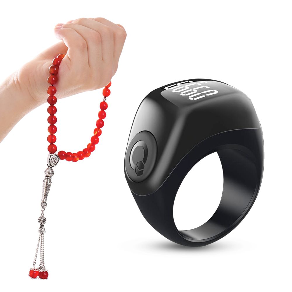 iQIBLA - Zikr Flex Advance Ring Tasbih Counting - Black