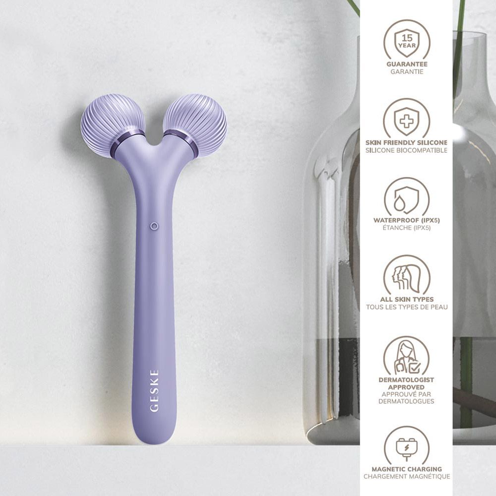 Geske - 4-in-1 Electric Sonic Facial Roller - Purple