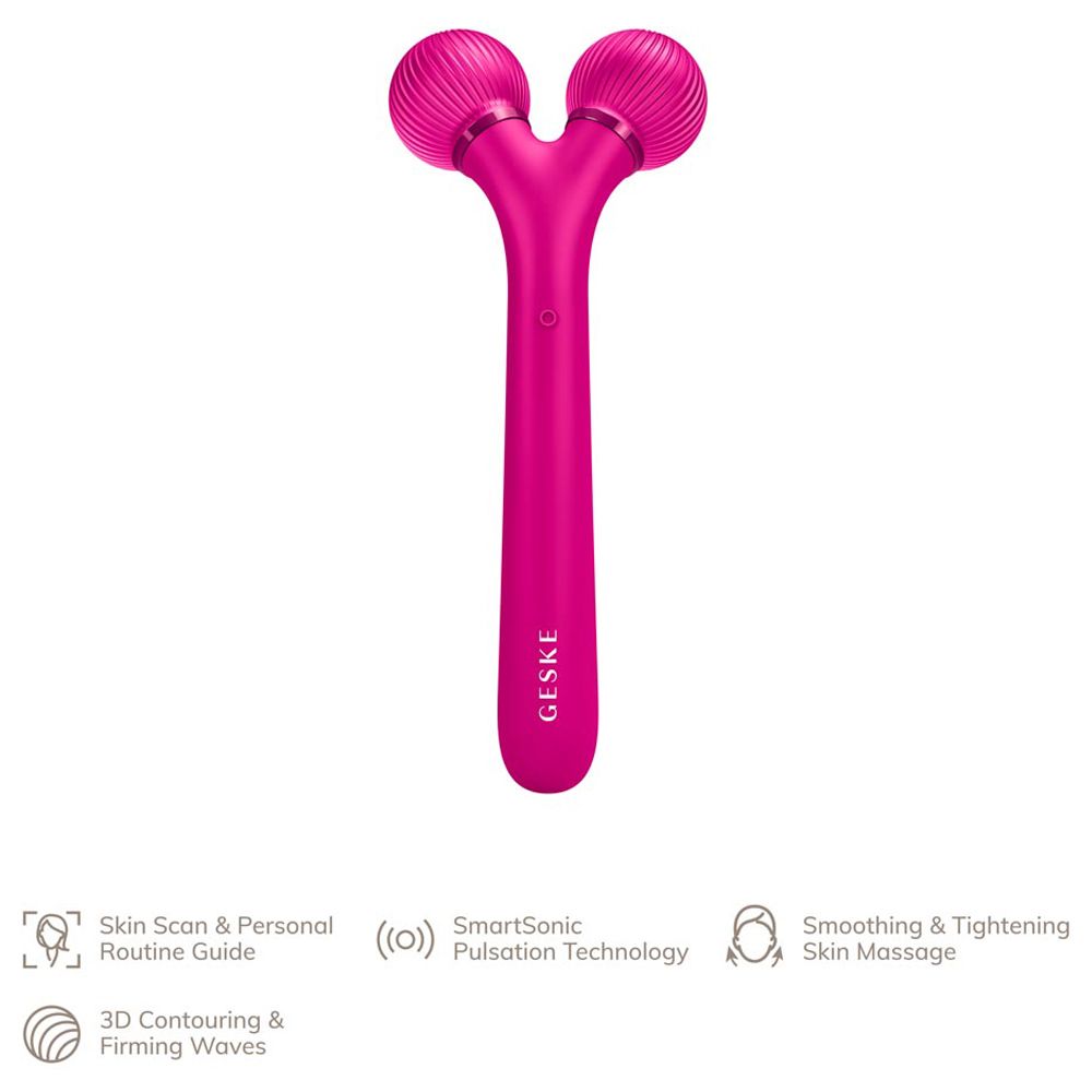 Geske - 4-in-1 Electric Sonic Facial Roller - Pink