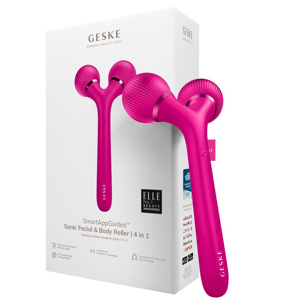 Geske - 4-in-1 Electric Sonic Facial & Body Roller - Pink