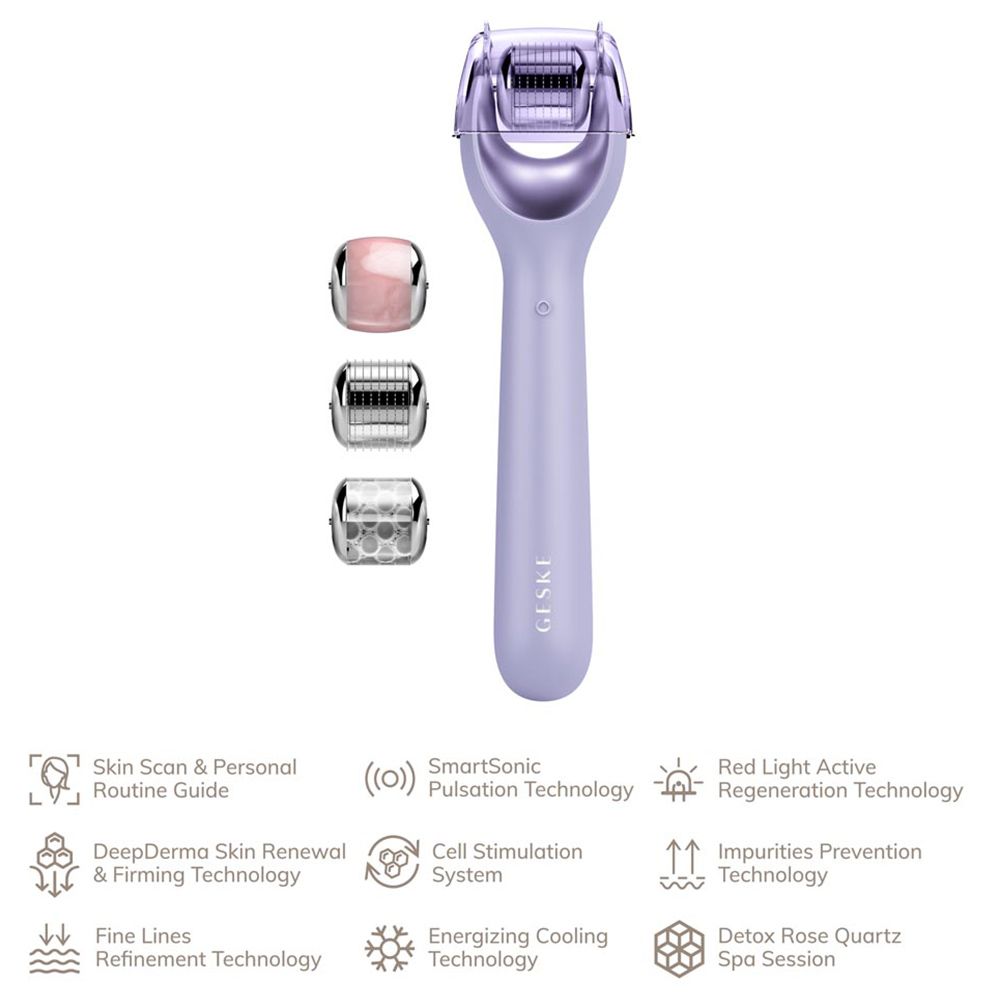 Geske - 9-in-1 Electric MicroNeedle Face Roller - Purple