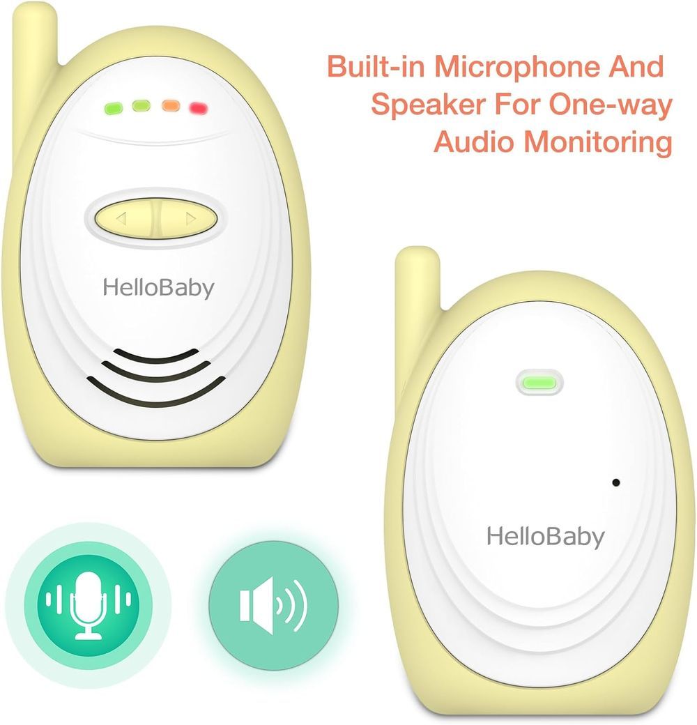 هلو بيبي - جهاز مراقبة الطفل الصوتي مع مؤشر صوت ونقل رقمي