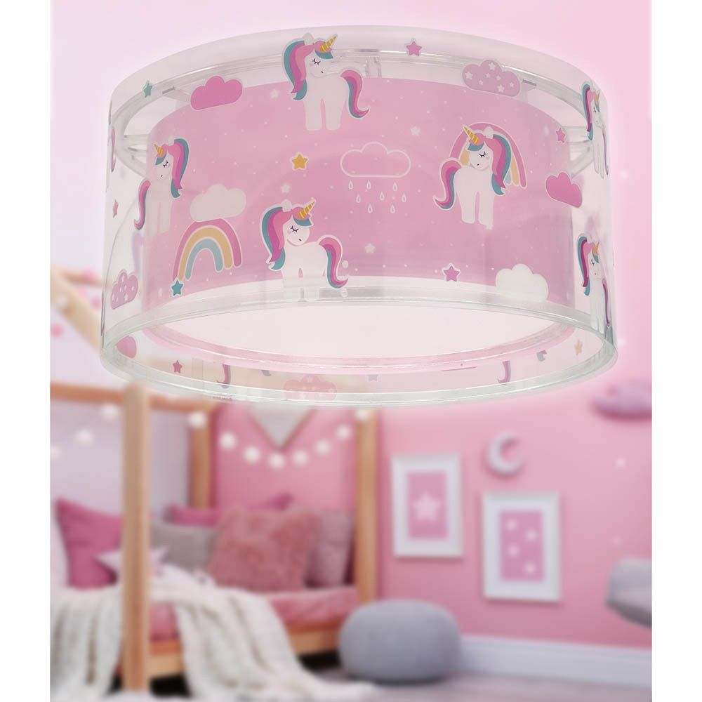 ChildrenLighting - Unicorns Ceiling Lamp - Pink