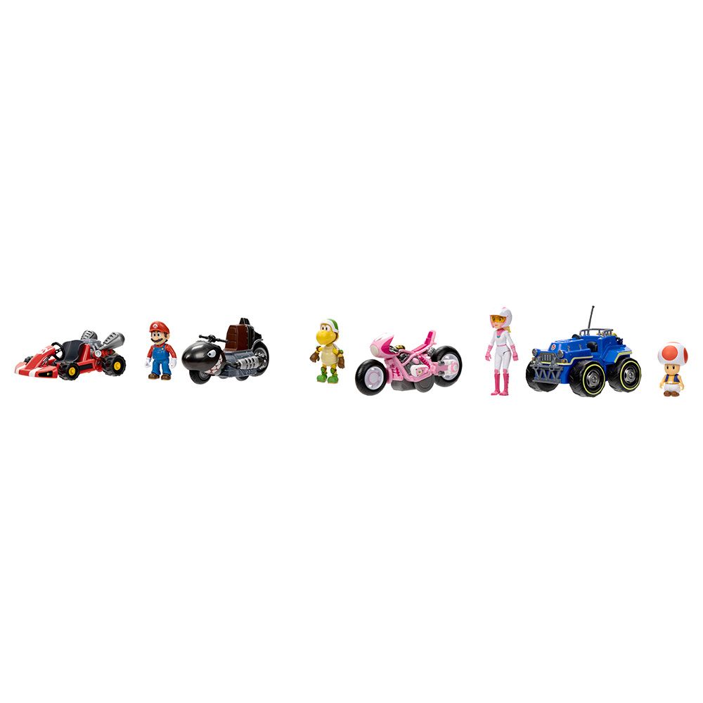 Mario - Super Mario Movie Figure w/ Kart 1pc - 6 Cm - Style May Vary