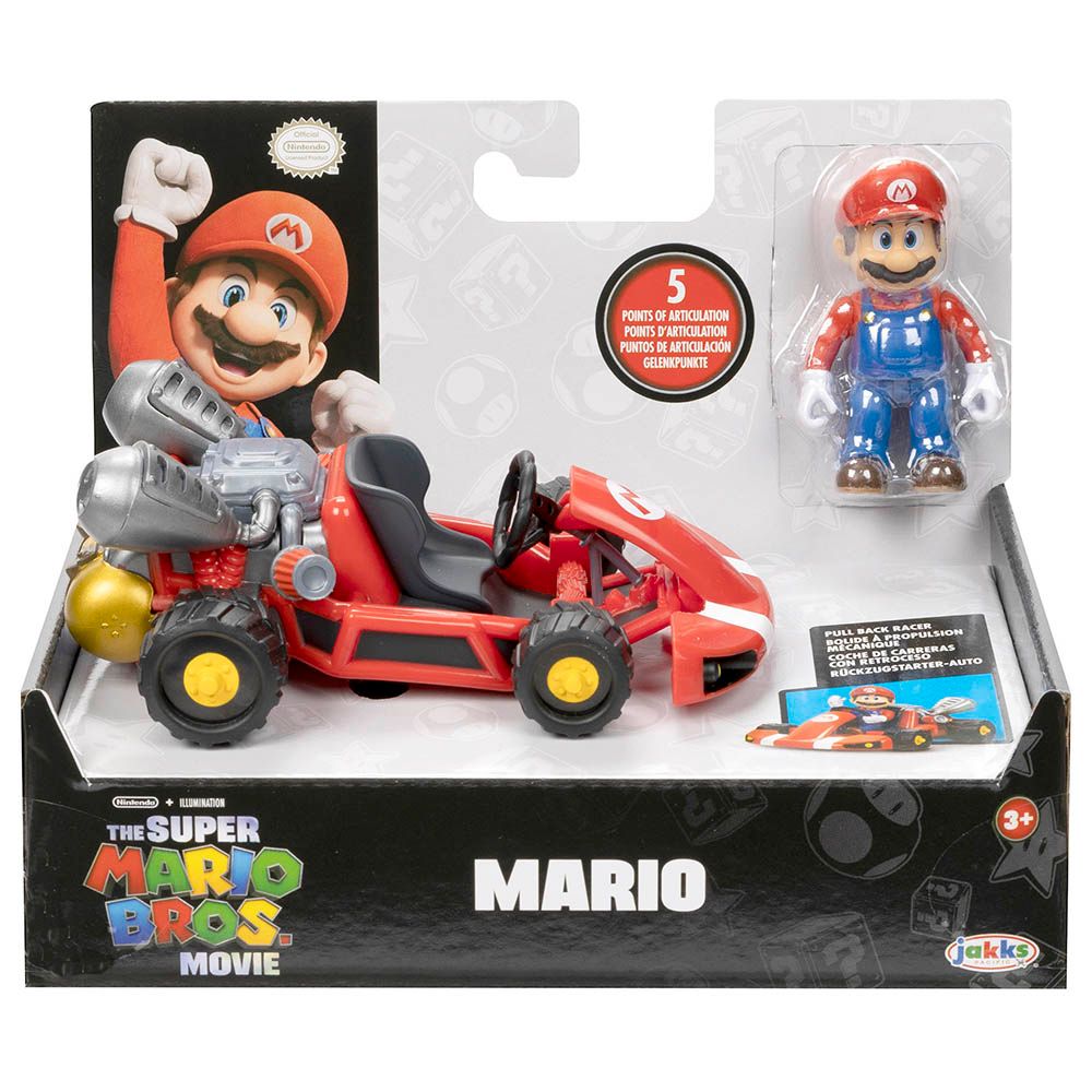 Mario - Super Mario Movie Figure w/ Kart 1pc - 6 Cm - Style May Vary