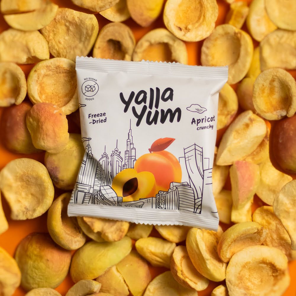 YallaYum - Freeze-Dried Crunchy Apricot Healthy Snack - Pack of 6 - 15 gm