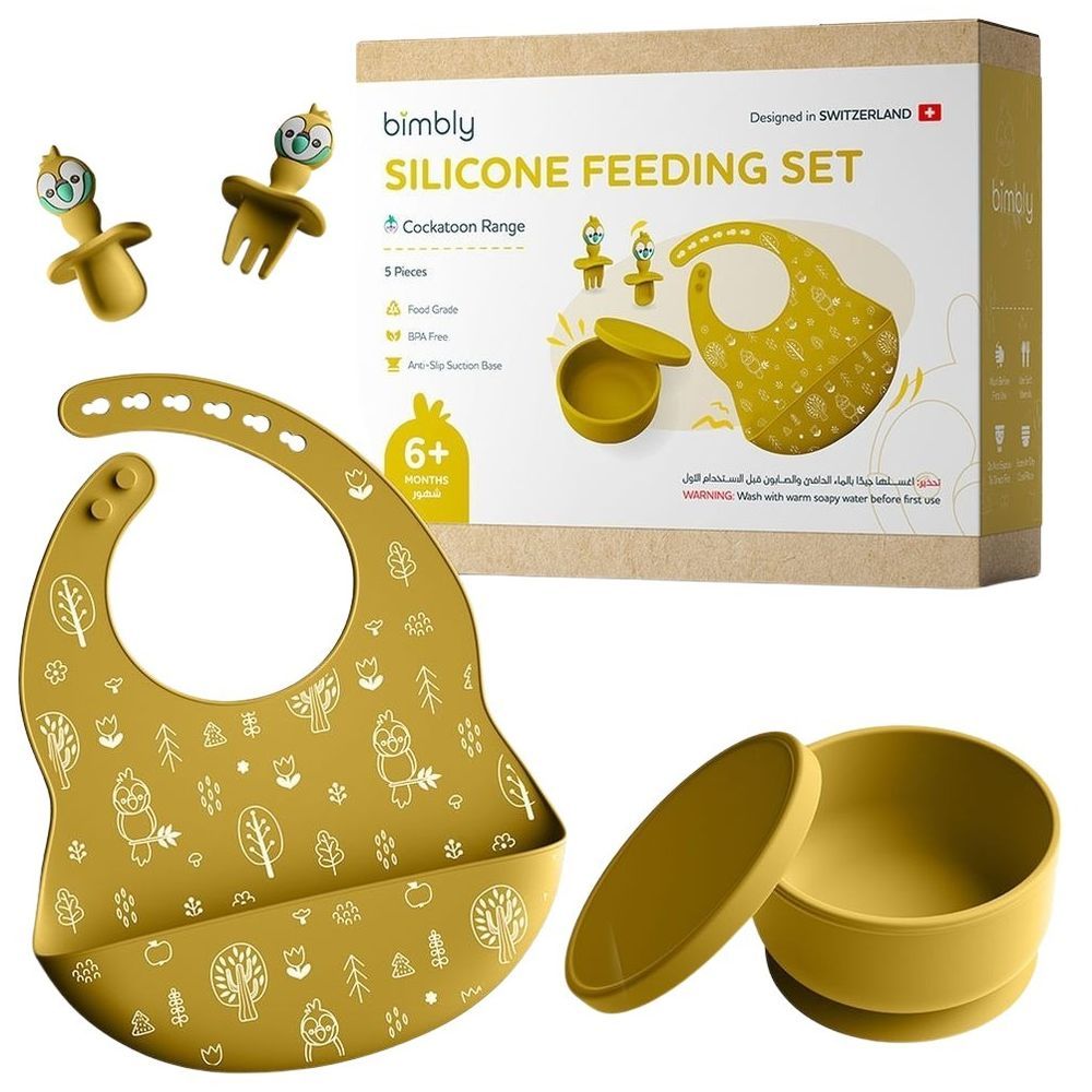 Bimbly - 5-In-1 Baby Feeding Set - Yellow - 5 Pcs