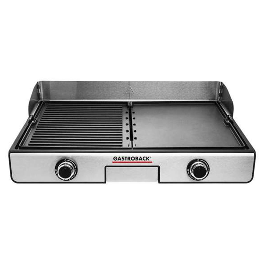 Gastroback - Table Grill Plancha & BBQ - Silver - 2000 W