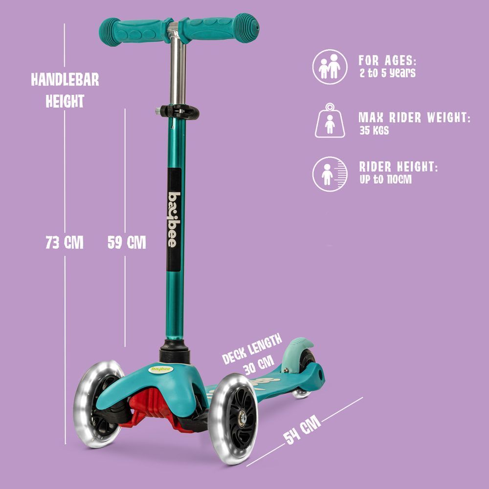 Baybee - Mini Zapper Kids Scooter - Green