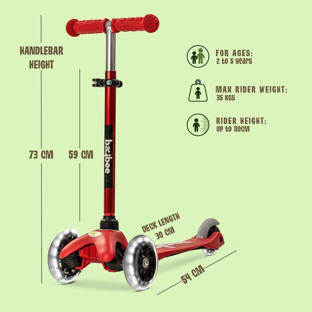 Baybee - Mini Zapper Kids Scooter - Red