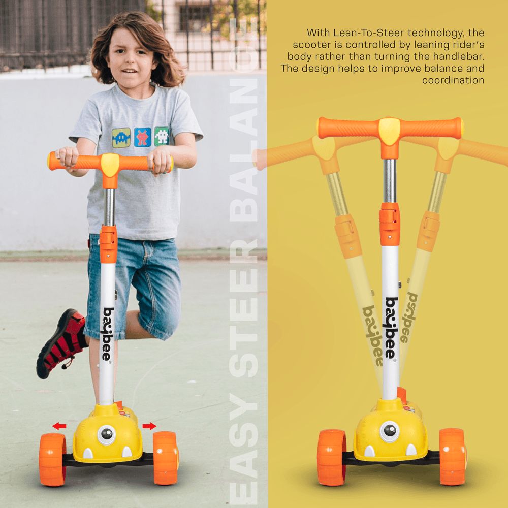 Baybee - Maxi Kids Scooter - Yellow