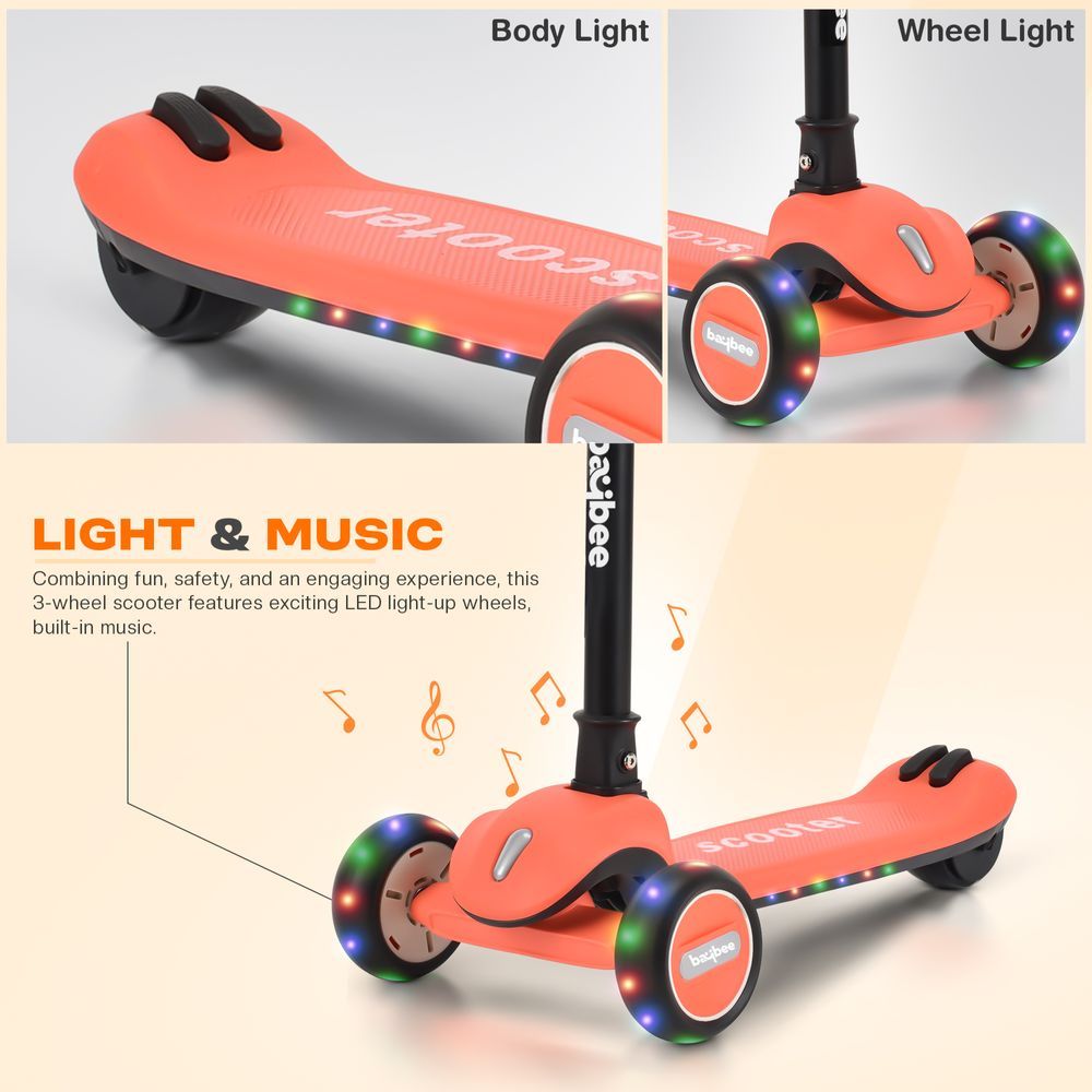 Baybee - Cruze Foldable Kids Scooter - Orange