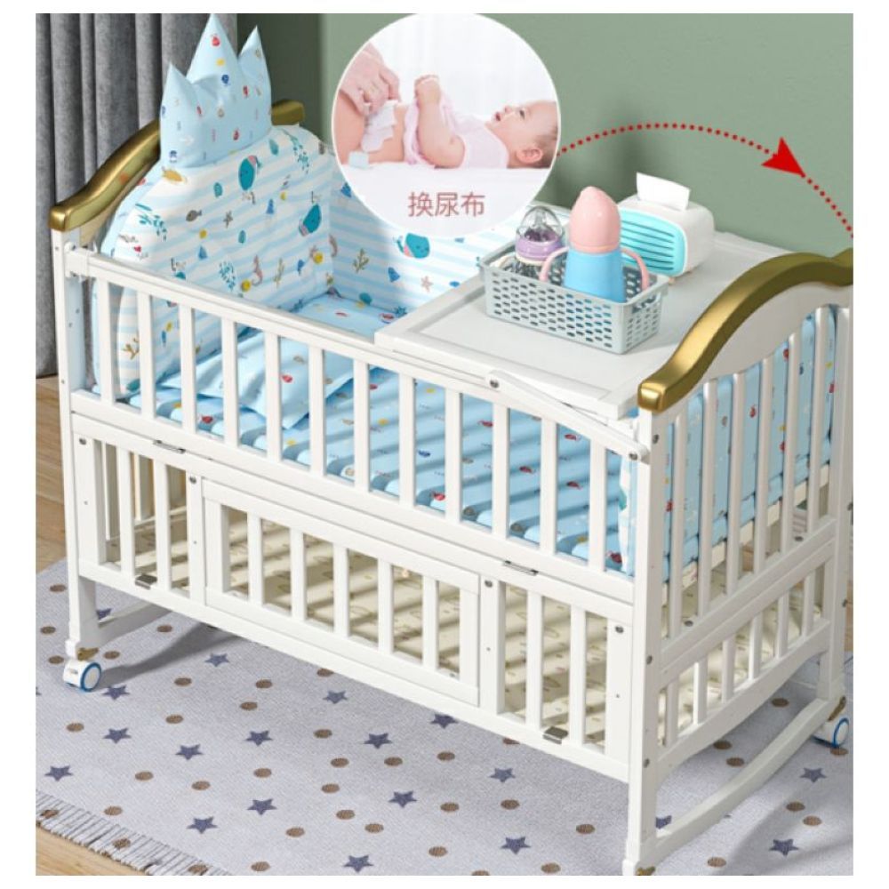 Dreeba - Multifunctional Baby Crib – White