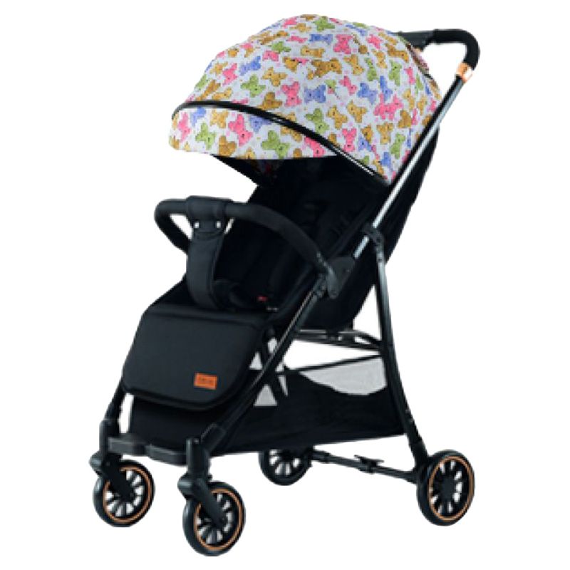 Dreeba - Lightweight One Way Push Baby Stroller - Black With Flowers