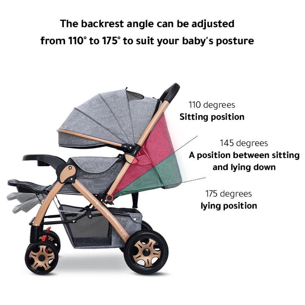 Dreeba - Durable Steel Pipe Baby Stroller - Pink