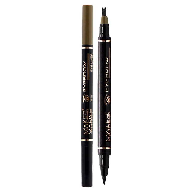 MakeOver22 - Eyebrow And Eyeliner Pen - Black/Soft Brown