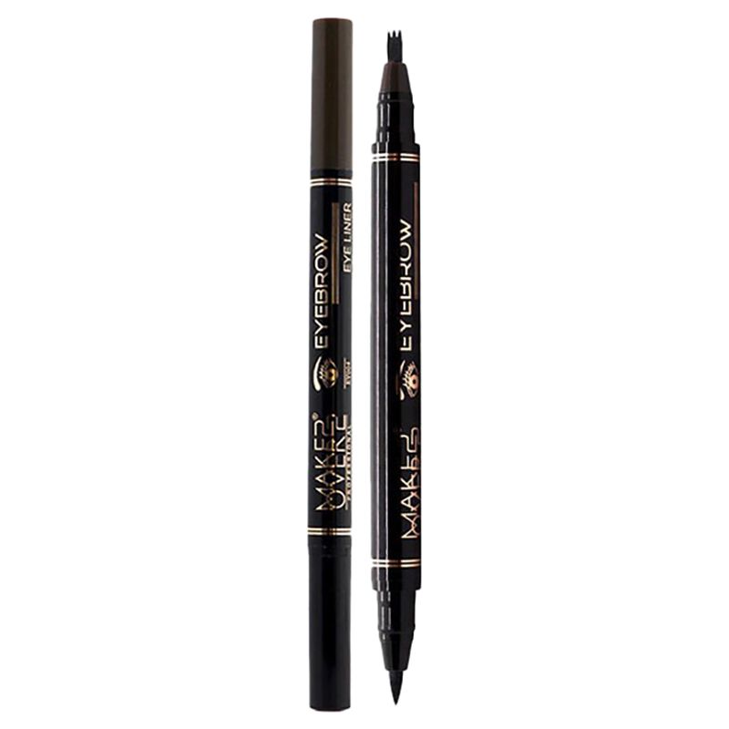 MakeOver22 - Eyebrow And Eyeliner Pen - Black/Medium Brown