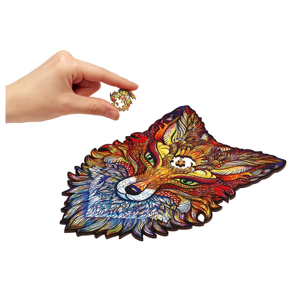 Unidragon - Figured Wooden Puzzle Kit - Fiery Fox - Small - 107pcs