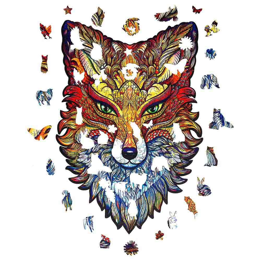 Unidragon - Figured Wooden Puzzle Kit - Fiery Fox - Medium - 197pcs