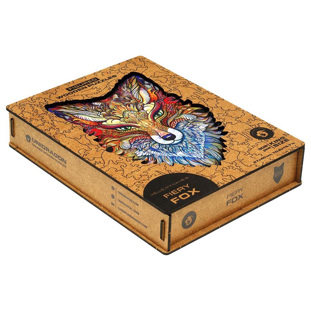 Unidragon - Figured Wooden Puzzle Kit - Fiery Fox - King - 308pcs