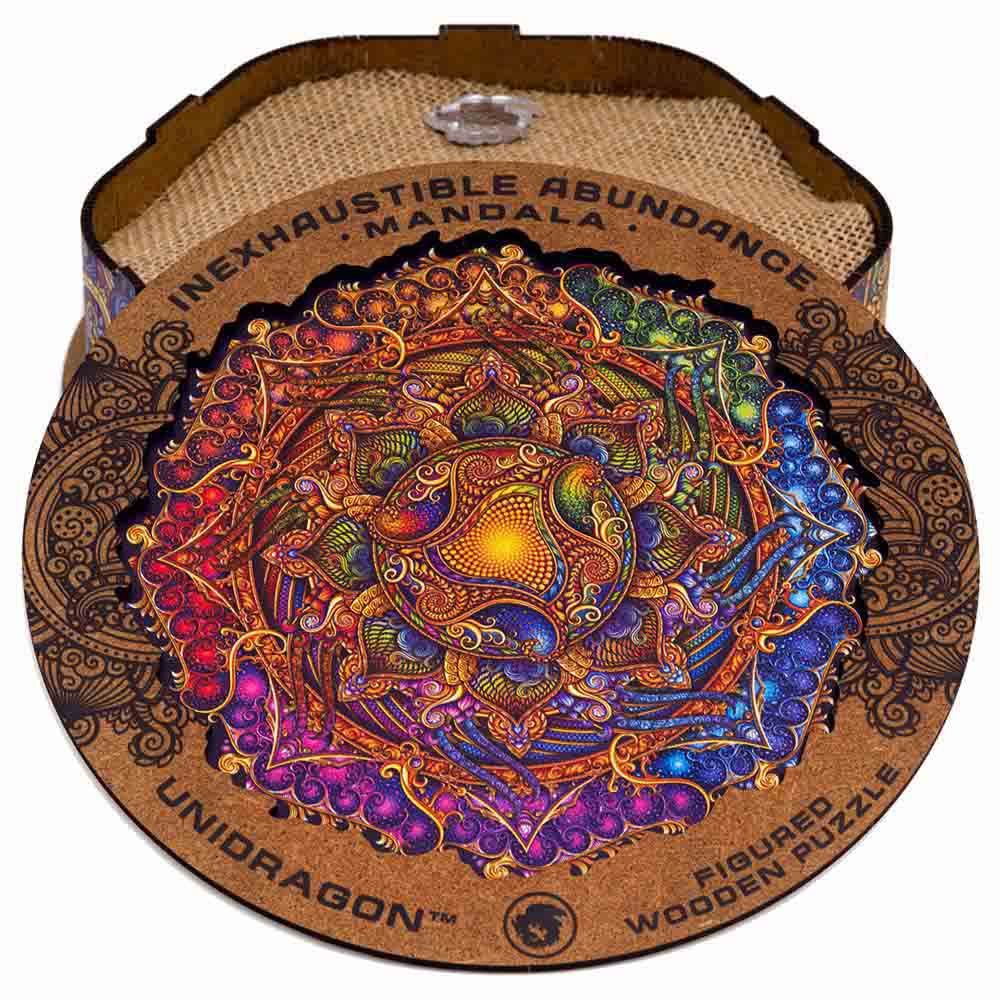 Unidragon - Figured Wooden Puzzle Kit - Mandala Inexhaustible Abundance - Medium - 200pcs