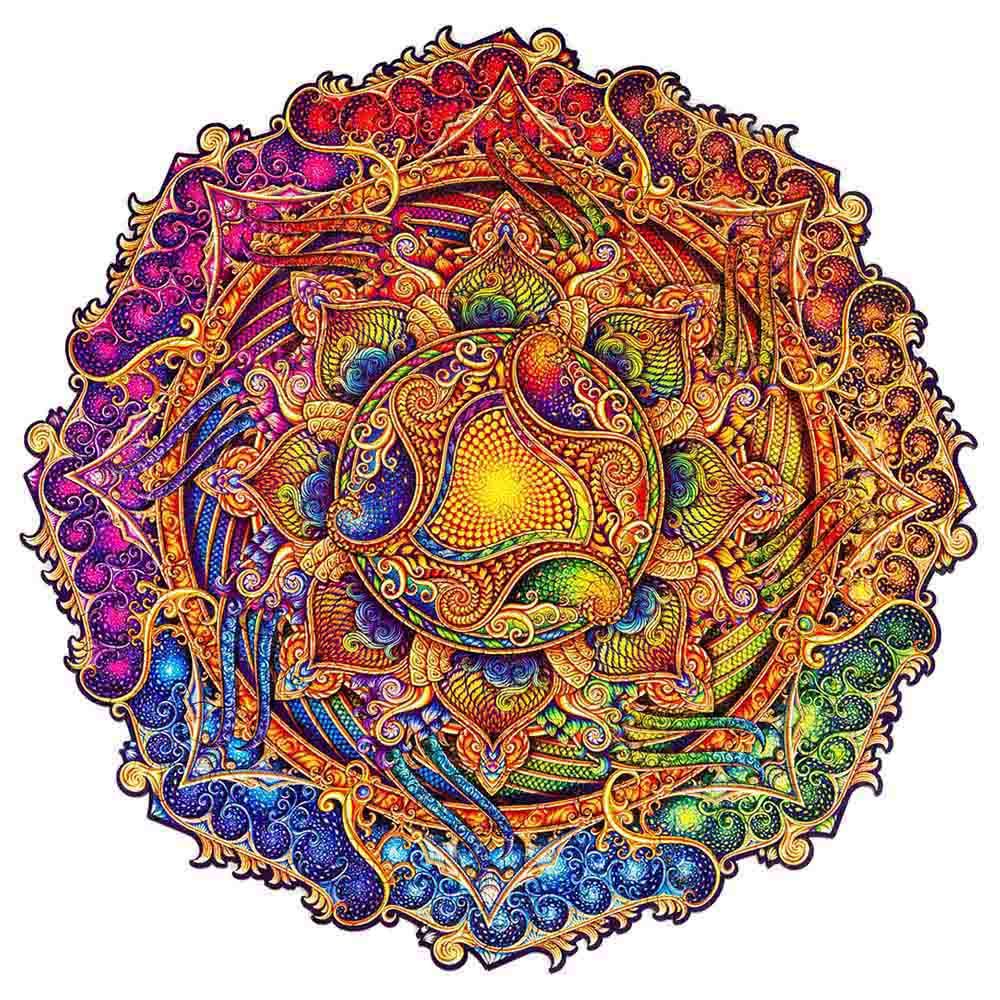 Unidragon - Figured Wooden Puzzle Kit - Mandala Inexhaustible Abundance - Medium - 200pcs