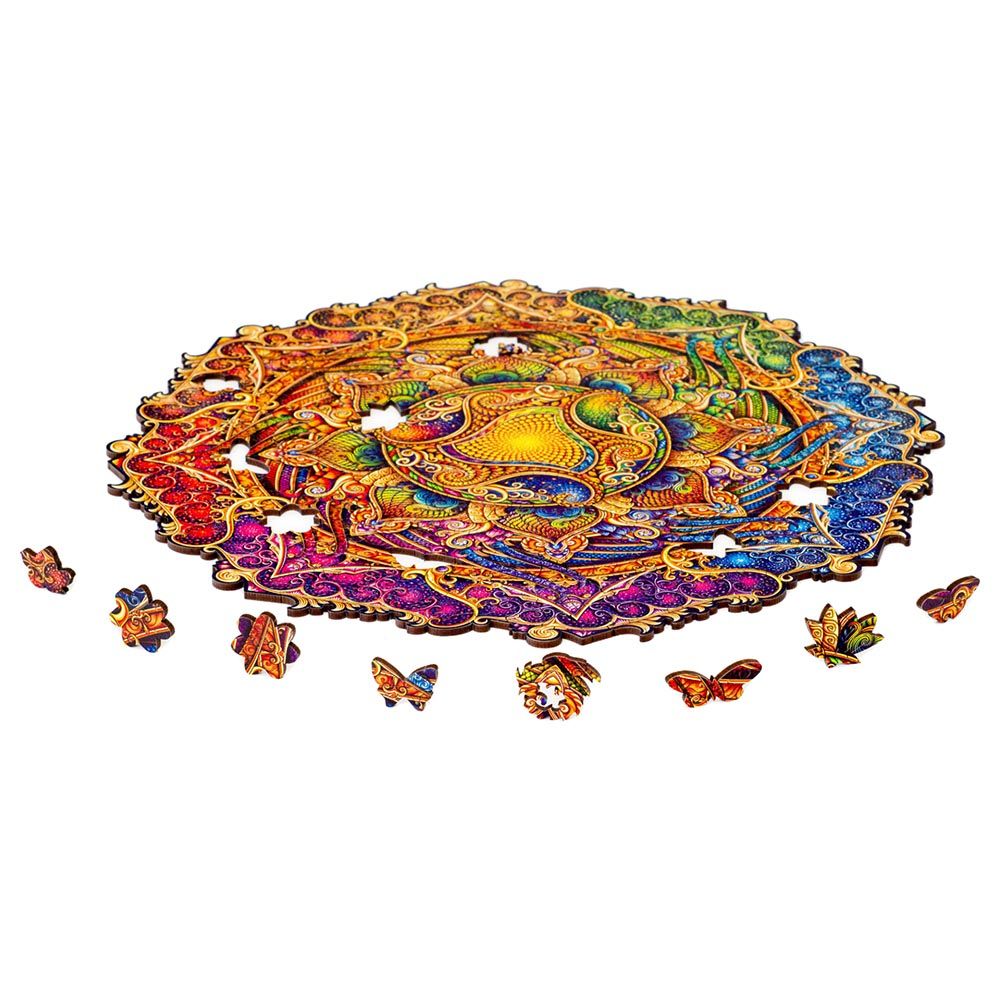 Unidragon - Figured Wooden Puzzle Kit - Mandala Inexhaustible Abundance - Medium - 200pcs