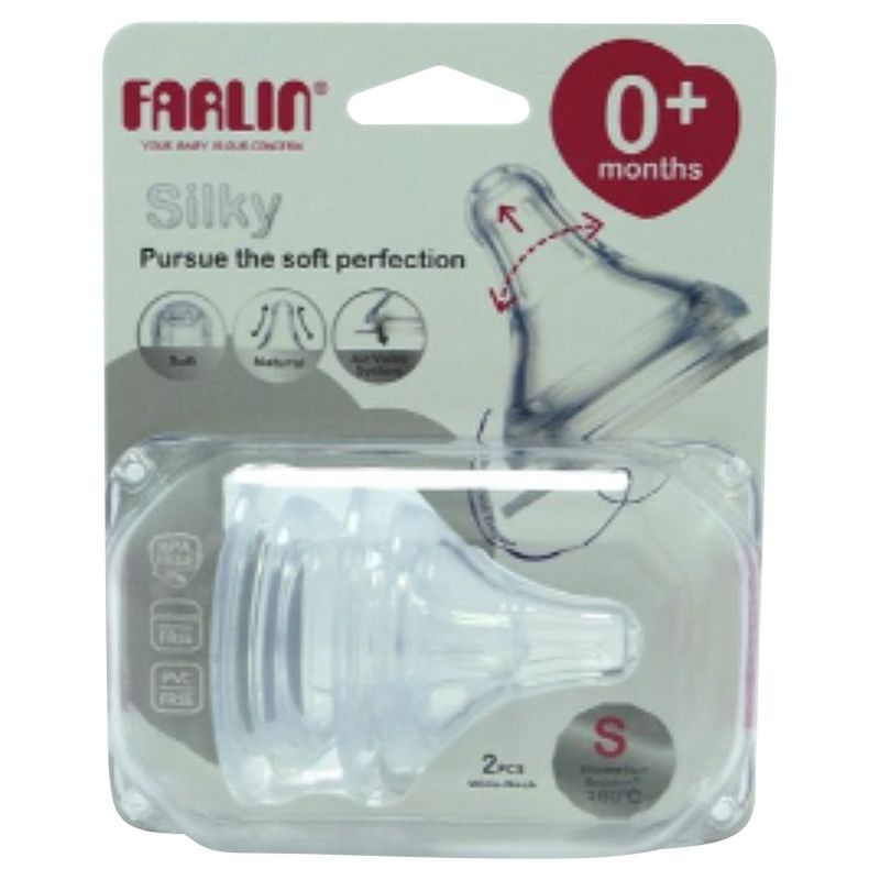 Farlin - Silky Wide Neck Nipple - Small - Clear