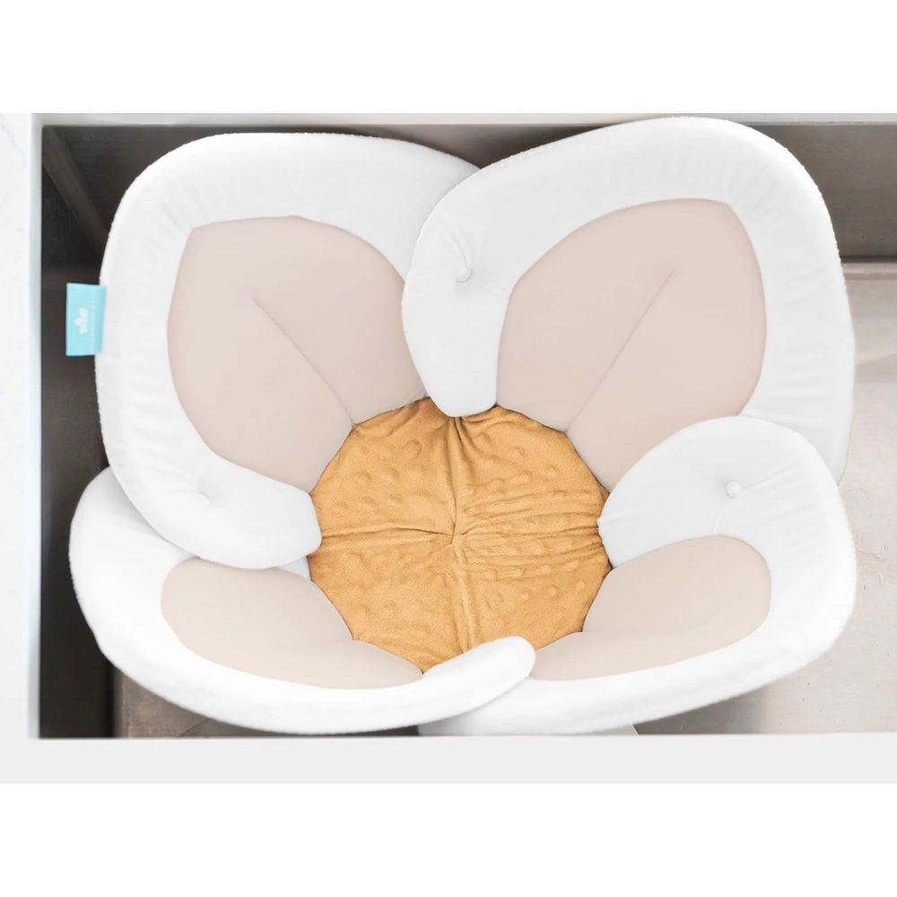 Blooming Bath - Lotus w/ Snaps - Baby Bath Seat - White/Cream/Honey