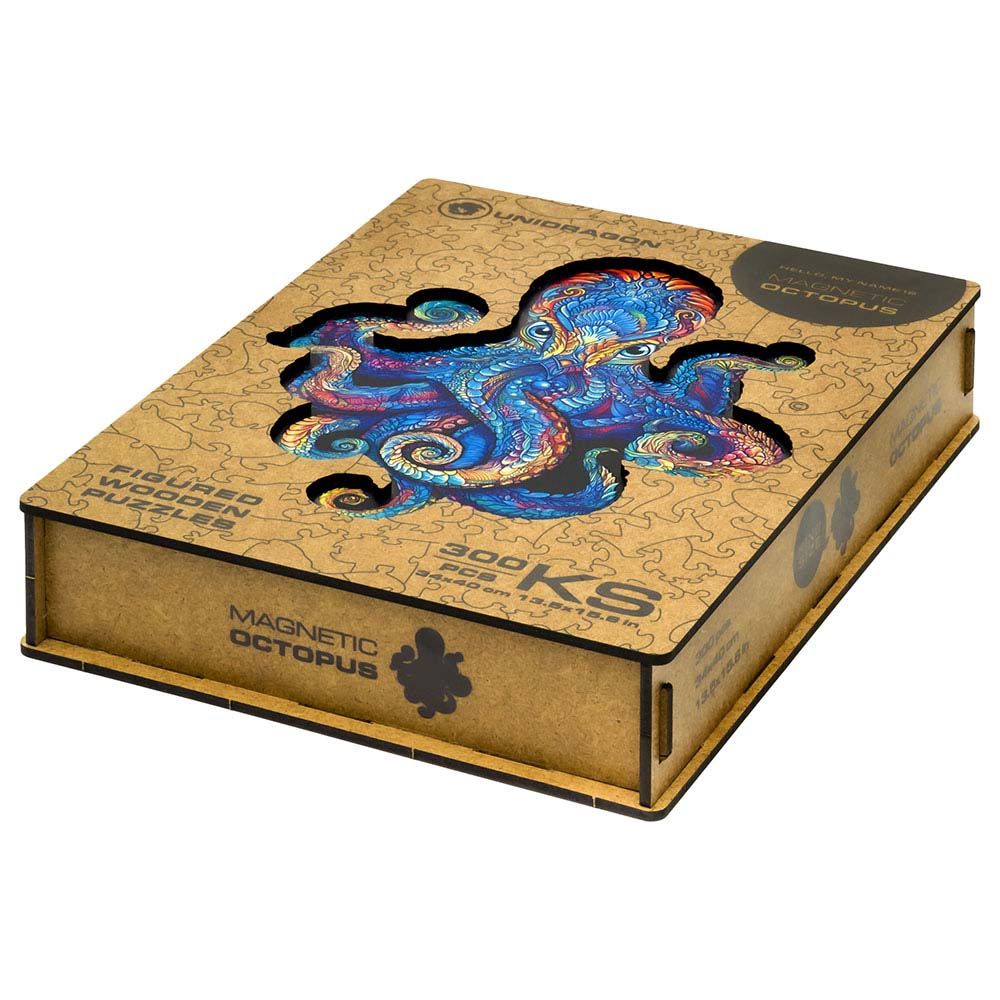 Unidragon - Figured Wooden Puzzle Kit - Magnetic Octopus - King - 300pcs