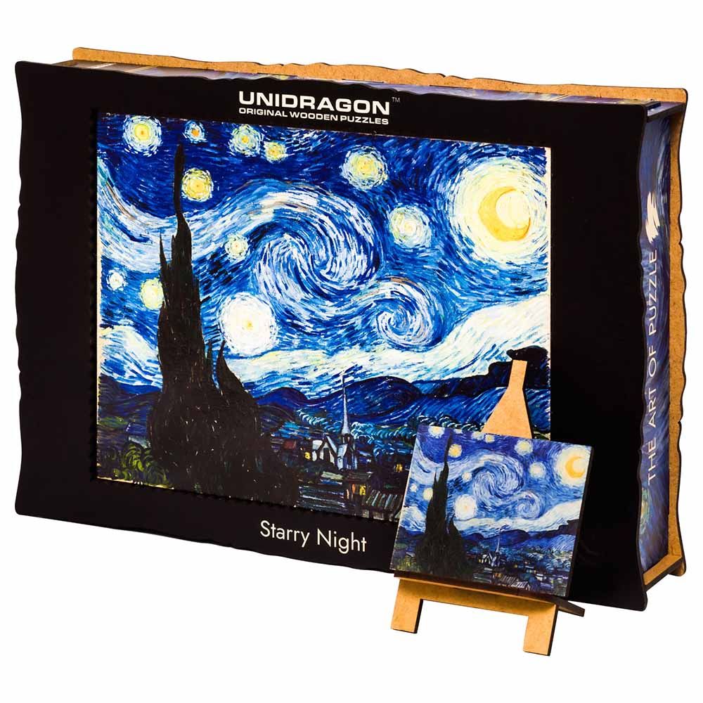 Unidragon - Figured Wooden Puzzle Kit - Art Collection The Starry Night - 1000 pcs