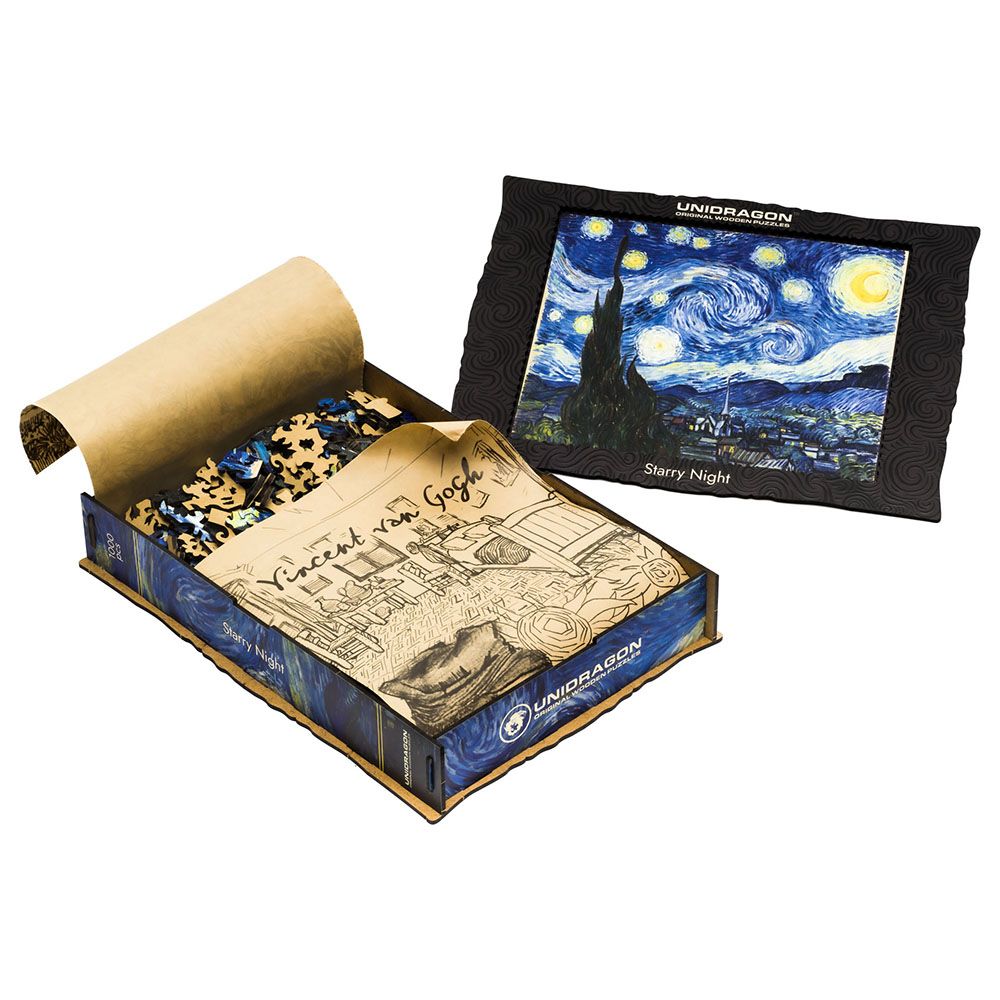 Unidragon - Figured Wooden Puzzle Kit - Art Collection The Starry Night - 1000 pcs