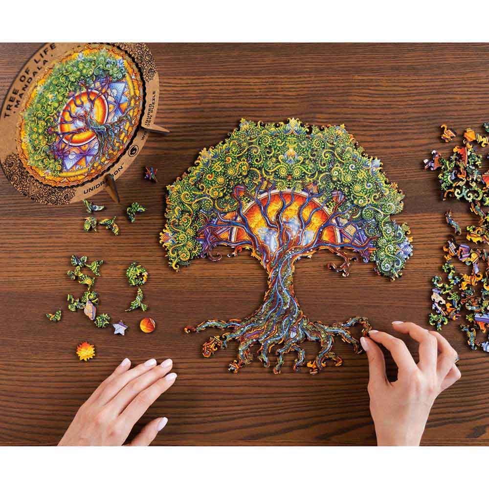 Unidragon - Figured Wooden Puzzle Kit - Mandala Tree Of Life - King - 350pcs