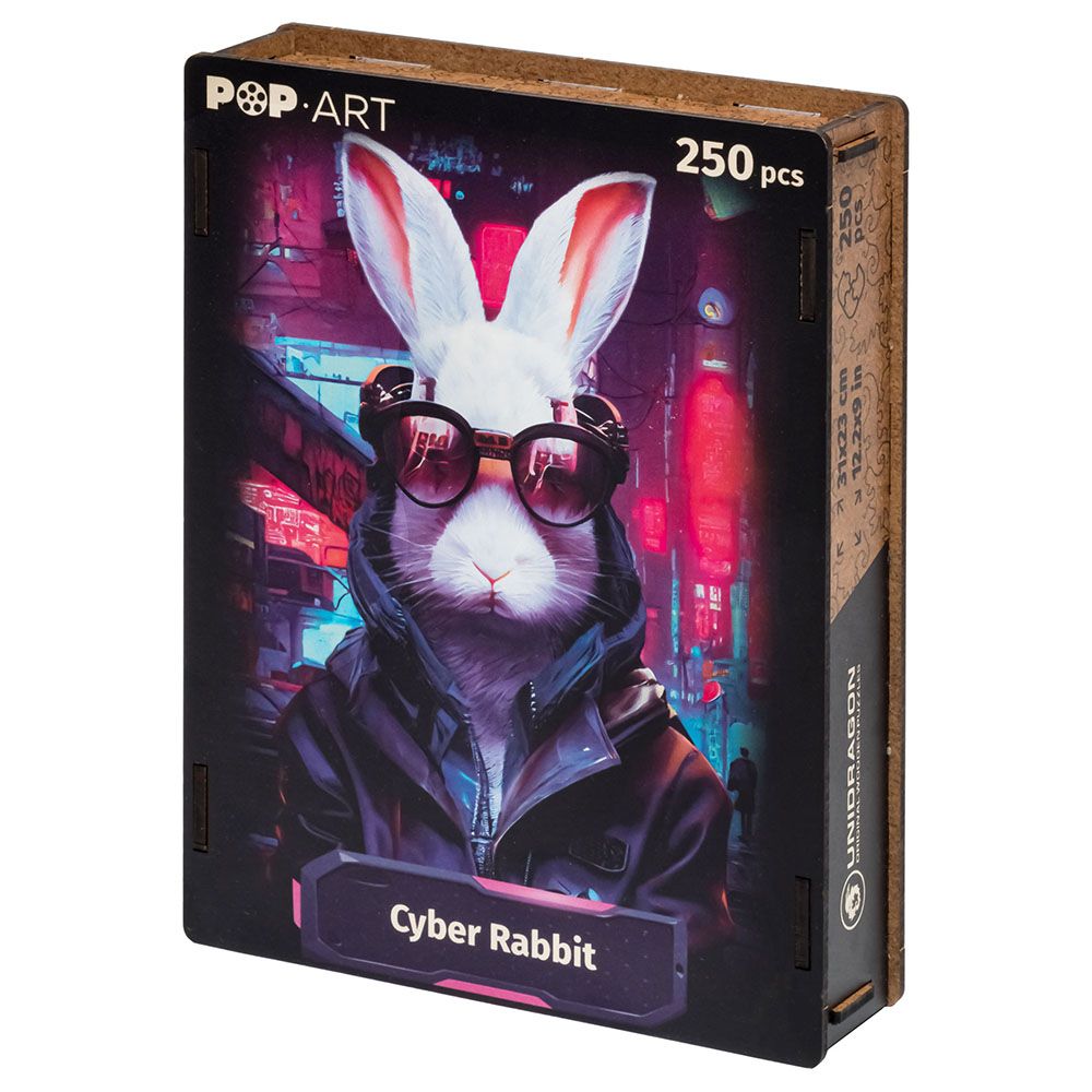 Unidragon - Figured Wooden Puzzle Kit - Pop Art Cyber Rabbit - 250pcs