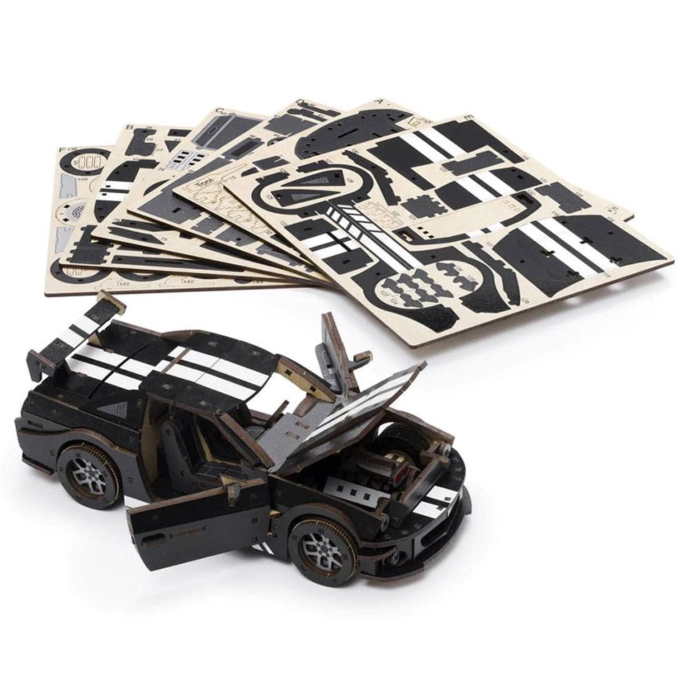 Unidragon - Figured Wooden Puzzle Kit - Stallion GT - 248pcs - Black